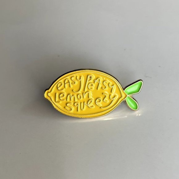 *50% OFF! Easy Peasy Lemon Squeezy pin enamel pinback lemons lime fruit flair - Picture 2 of 4